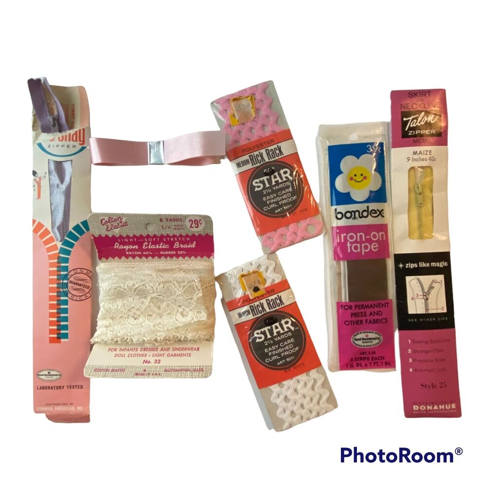 Sewing Notions Crafting Junk Drawer Talon Zipper Lace Ribbon Tracing Wheel